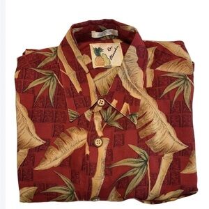 Ron Chereskin Hawaiian / camp shirt with bamboo print Size Medium